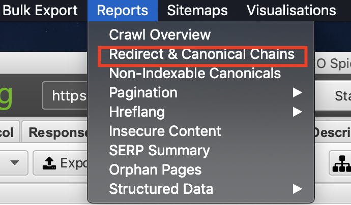 screaming frog izvjestaj redirekcije